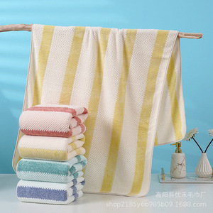Coral Fleece Bath <b>Towel</b> 140x70cm Striped Absorbent Home Use Rectangle <b>Towel</b> Set - Product Image 5