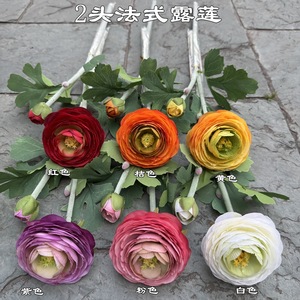 <span class=keywords><strong>G</strong></span>-25060501Artificial di loto floccato di seta di loto floccato fiori luliani vendita calda artificiale festa di nozze decorazione di rugiada loto - Product Image 2