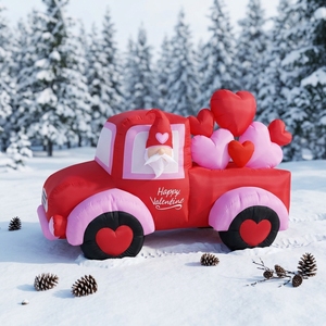 Gnomo Gonfiabile <span class=keywords><strong>di</strong></span> San Valentino con Pickup, Decorazione con Cuori Rosa e LED Luminosi per Atmosfera Festiva all'Aperto - Product Image 3