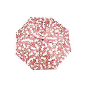 Оптовая продажа заказной логотип дешевый милый портативный складной розовый мини Ветрозащитный УФ солнце и дождь ручной открытый карманный зонтик для леди
