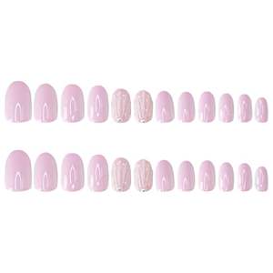 Prensa corta de almendras en las <span class=keywords><strong>uñas</strong></span> Baby Pink Pearls Charms Shell en relieve brillante Stick en las <span class=keywords><strong>uñas</strong></span> <span class=keywords><strong>Uñas</strong></span> acrílicas <span class=keywords><strong>para</strong></span> mujeres <span class=keywords><strong>niñas</strong></span> 24 piezas - Product Image 4