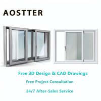 Ventana Corredera de PVC AOSTTER con Doble Acristalamiento de Baja Emisividad, Ventana Corredera de Vinilo Resistente a Huracanes