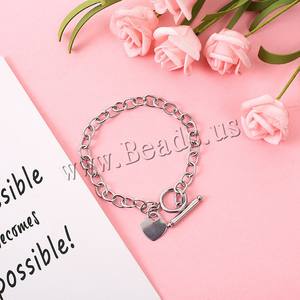 สร้อยข้อมือสแตนเลสคุณภาพสูงพร้อมจี้รูปหัวใจโรแมนติกสำหรับผู้หญิงของขวัญทันสมัย - Product Image 5