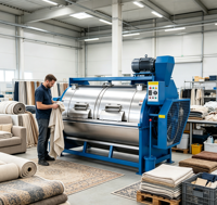 Laveuse industrielle horizontale SUS304 à double verrouillage de porte pour usine de services uniformisés