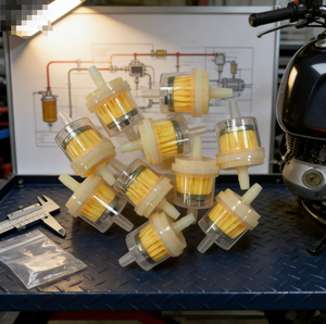 Juego de Filtro de Aceite de Aluminio Modificado para Motocicletas Todoterreno con Filtro de Gasolina y Hebilla para Tubería de Combustible - Product Image 4