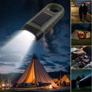 Hand-Crank Solar & Emergency Self-Charging 3 <b>LED</b> Torch <b>Light</b> Flashlight Waterproof ABS Body with IP65 Rating - Product Image 2