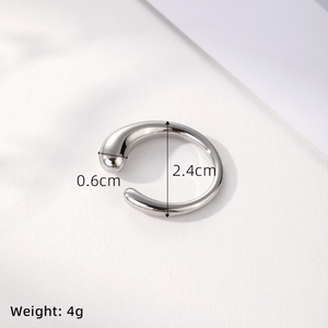 남자를위한 성격 실버 오프닝 링 심플한 디자인 스테인레스 스틸 보석 방수 오프닝 링 2025 - Product Image 5