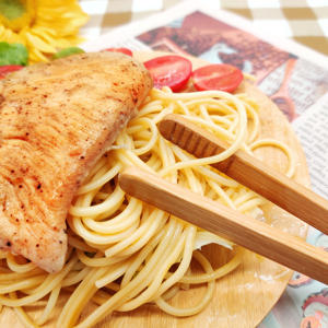 Juego de Utensilios de Cocina, Pinzas para Alimentos de Bambú con Mango de Madera y Acero Inoxidable, Herramientas de Cocina para Ensaladas y Tostadas - Product Image 4