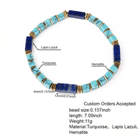 Bracelet tendance en pierres naturelles (Lapis Lazuli, Turquoise, Hématite) avec perles, pour hommes et femmes, bijoux de mariage