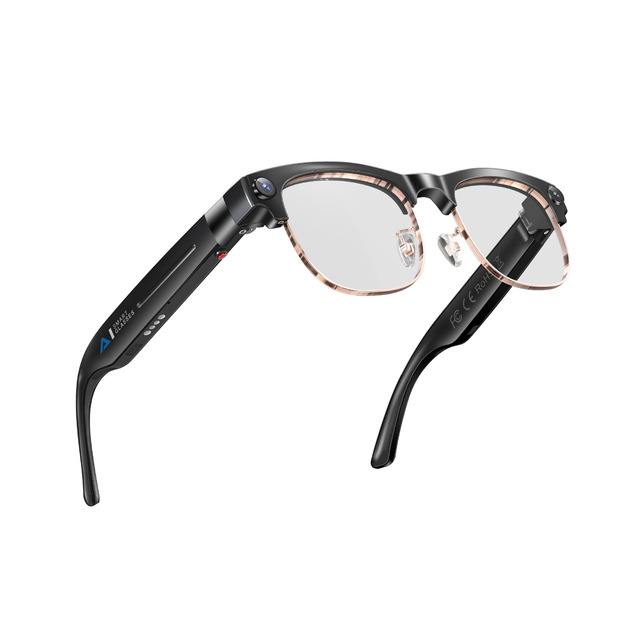 4K UHD Live Camera AI Smart Glasses Semi-rimless Business Dual CCD Noise Reduction Voice Control AI Translation Long Playtime
