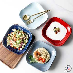 Commercio all'ingrosso a buon mercato Sottile di porcellana bianca di ceramica <span class=keywords><strong>rettangolo</strong></span> ciotole ondulato pasta piatto - Product Image 3