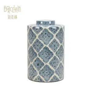 Porcelana chinesa pintada à mão azul e branco, frascos de porcelana de cerâmica antigos