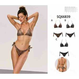 Conjunto de Bikini de 2 Piezas con Tirantes para Mujer, Traje de Baño de Verano para Playa, Top con Relleno, Braguita de Cintura Alta con Lazos Laterales, Tallas S-2XL, Venta al por Mayor SQ66839 - Product Image 1