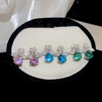 Boucles d'oreilles pendantes rondes en laiton et zircon, motif floral, style forêt, pour femme, tendance, minimaliste, bijoux féminins