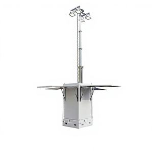 Torre de Iluminación Solar LED Portátil de 400W con Remolque y Sistema de Carga de Alta Eficiencia de 1800W para Seguridad en Exteriores - Product Image 1