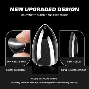 504 faux ongles en gel souple ABS, sans gravure, style français, couverture complète, à presser, extension d'ongles, kit en boîte - Product Image 6