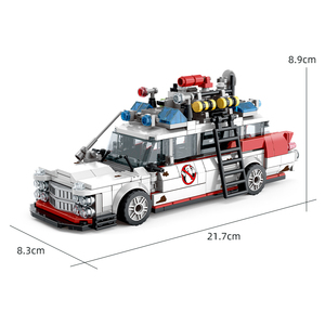 Jouet de construction en plastique ABS technique Creative <span class=keywords><strong>Ghostbusters</strong></span> ECTO-<span class=keywords><strong>1</strong></span>, blocs de construction de voiture de course, briques d'assemblage, 40 pièces - Product Image 1