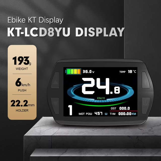 KT LCD8YU E-bike Display 24V/36V/48V Electric Bikes 5 Pin SM/Waterproof Color Display Screen with USB Ebike Conversion Display.