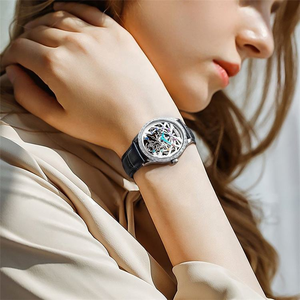 Reloj AGELOCER Original Schwarzwald para Mujer, Reloj de Lujo para Negocios, Reloj Mecánico Automático Esqueleto 316L para Mujer con Caja - Product Image 1
