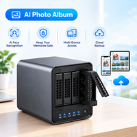 Server Penyimpanan 4-Bay, Penyimpanan Terhubung Jaringan, Cloud Pribadi Rumah, Manajemen Foto AI, Akses Jarak Jauh, Kapasitas Maksimal untuk Cadangan Data