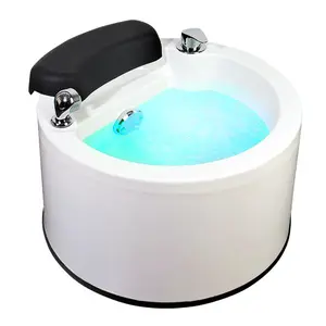 Popular Circular inteligente acrílico baño de pies Preservación de la salud lavado de pies pedicura fregadero con drenaje