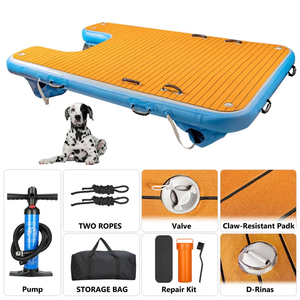 Plateforme flottante gonflable pour chien, en bois, pliable, colorée, pour <span class=keywords><strong>piscine</strong></span>, avec <span class=keywords><strong>rampe</strong></span> aquatique, pour jeux aquatiques extérieurs, personnalisable - Product Image 5