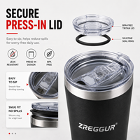 Gobelet isotherme en acier inoxydable avec revêtement en poudre personnalisé de 16 oz, à double paroi, isolé sous vide, avec couvercle, tasse à café, tasse à lait de voyage