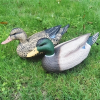 Paire de leurres flottants en plastique en forme de canard, épais, gaufrés, avec revêtement dégradé, large quille lestée, pour attirer les oiseaux aquatiques des étangs et des bassins, imperméables, pour l'extérieur