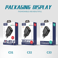 Adaptateur d'alimentation USB-C 20W PD 3.0 QC3.0 Type-C USB-A, chargeur mural ultra-rapide 5V/3A, multiprotection, sécurité ignifuge