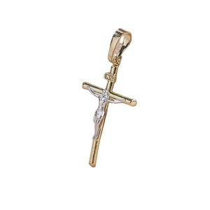 Toptan 14k & 18k altın kaplama hıristiyan dini İsa & haç çapraz kolye zirkon kadınlar erkekler için çocuk ankastre - Product Image 3
