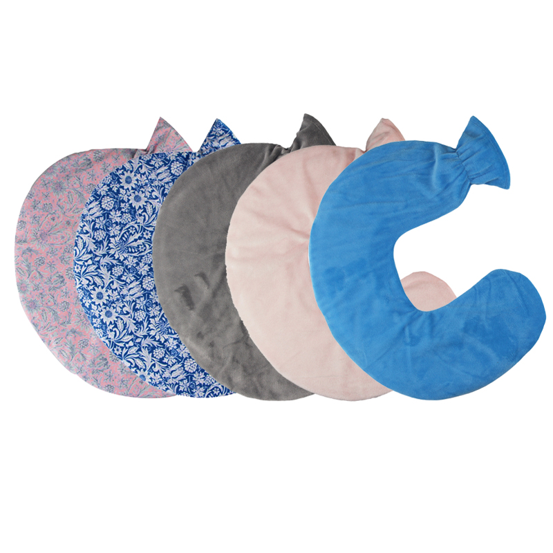 hot sell u shape bs rubber neck hot water bag with cover plush warm hot water bottle travel