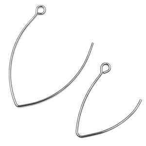 Stainless Steel V-Shaped Ear <b>Hooks</b> 30-40mm DIY <b>Earring</b> Accessories Large Jewelry Findings - Product Image 1
