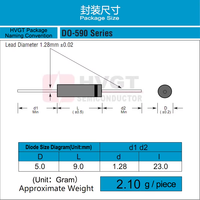 Diode redresseuse en silicium haute tension HVGT 1N6515 1,5A 3KV 70nS haute fréquence