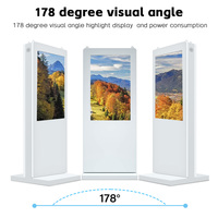 Panneau publicitaire extérieur sur pied de grande taille 86 pouces 4K UHD 2500 Nits Verre 6mm Android 2+32G Animation IP55 pour parc à thème