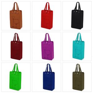 Promotion : Sac à main en feutre exquis personnalisé, double boîte cadeau haut de gamme pour vin rouge avec logo imprimé - Product Image 3