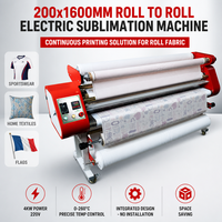 Nouvelle presse à chaud industrielle à rouleaux de 1600 mm, machine d'impression par sublimation à tambour de 200 mm, machine automatique en métal aluminium AIBA