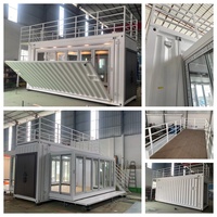 Kiosque mobile moderne personnalisable avec conteneur à double coulisse, café-bar pop-up préfabriqué avec pont à treuil, idéal pour la vente de snacks et comme showroom.