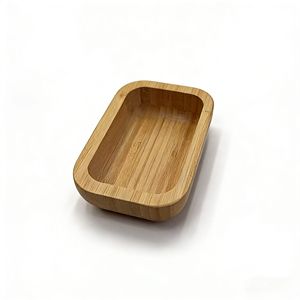 Ciotola Rettangolare per Insalata in Bambù Naturale con Bordo Profondo, Piatto Versatile Ecologico per Frutta, Pasta e Snack - Product Image 3