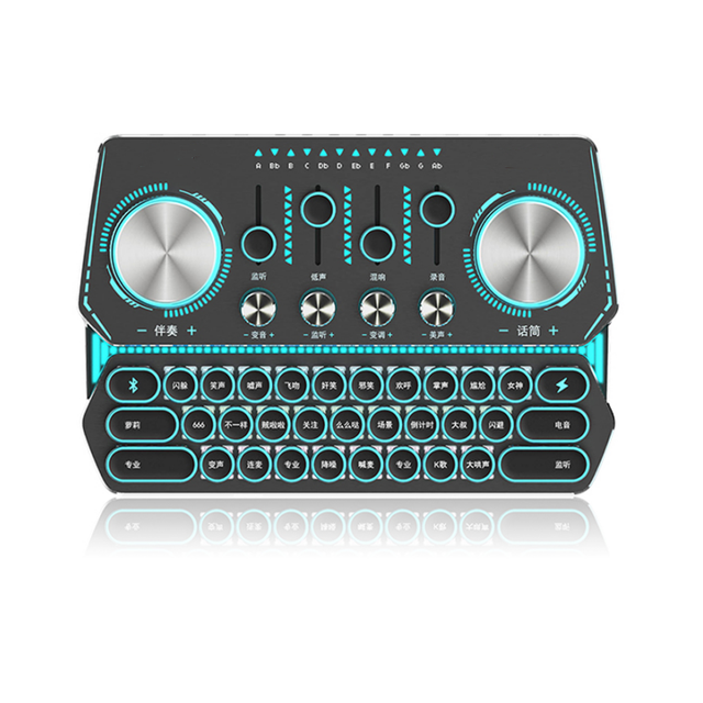 X911 High Quality Noise Cancelling Mini DJ Mixer Audio Interface with 48V Power Black 3.5mm Microphone OTG Plug Live Sound Card