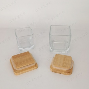 Bán buôn Kính tàu tùy chỉnh lọ sang trọng màu đen mờ rõ ràng nến vuông <span class=keywords><strong>Jar</strong></span> với nắp đậy cho nến làm - Product Image 2