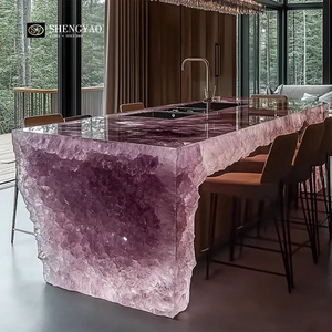 <span class=keywords><strong>Comptoir</strong></span> de réception en résine LED cristalline de luxe populaire, brillant, hôtel, centre commercial, appartement, maison, îlot commercial, bar - Product Image 3