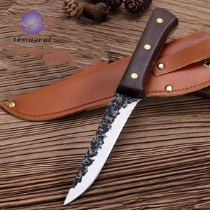 סכין גילוף מטבח בעבודת יד באיכות גבוהה מזוויפת בשר פקח עם כלי עוגת הולסטר - Product Image 4