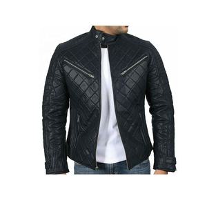 Chaqueta de cuero para motocicleta de otoño-invierno, prendas de vestir ajustadas para hombre con bolsillos de 4 cremalleras, abrigo de motociclista informal negro - Product Image 1