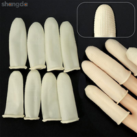Gants de protection antidérapants pour les doigts, protège-doigts en caoutchouc latex, gants antistatiques, orange