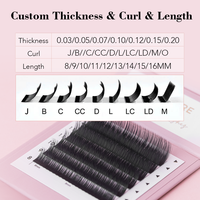 Unimore Échantillon Gratuit J B C Cc D Dd L Lc Ld M Curl Volume 8-16 Longueur 0.03 Cachemire Individuel Volume Extension de Cils