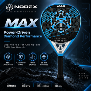 Raquette de padel NODEX P101-Blue 18K Carbon MAX Power FlexShield Frame Precision Control High Performance Nylon Net - Product Image 4