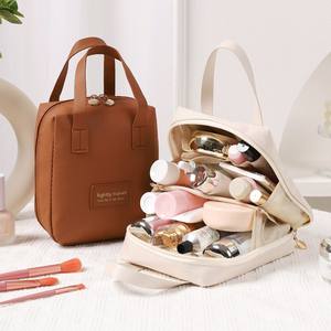 Nova Chegada PU Grande Capacidade Maquiagem Saco Portátil Higiene Pessoal Impermeável Cosmetic Bag Viagem Toilet Maquiagem Organizer Bag - Product Image 5