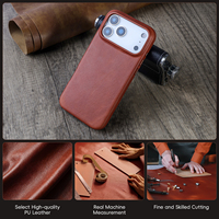 Étui de téléphone magnétique en cuir véritable de qualité supérieure, minimaliste et élégant pour iPhone 17 Pro Max, pour SAMSUNG S25 Ultra