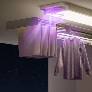 Tendedero Inteligente con Pantalla Grande, Iluminación Ajustable y Barra de Secado Extensible, Blanco, Negro, Gris - Product Image 3