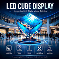 Display LED a Cubo ad Alta Luminosità con Angolo di Visione a 360 Gradi Senza Interruzioni, Schermo LED a Cubo Magico per Pubblicità in Centri Commerciali e Atri